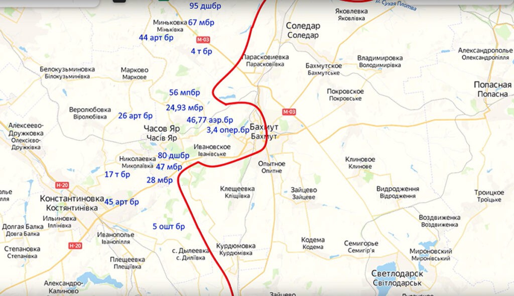 ВСУ концентрируют крупные силы для решающего сражения за Артёмовск. Карта от Юрия Подоляки