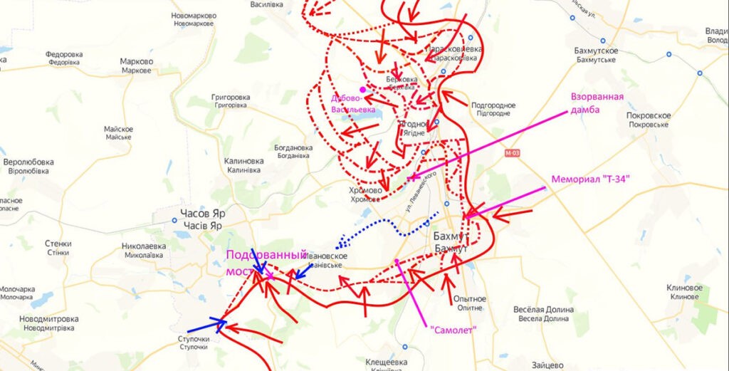 Карта боевых действий сегодня в сводке Юрия Подоляка на 9 марта. Ситуация в Артёмовске.